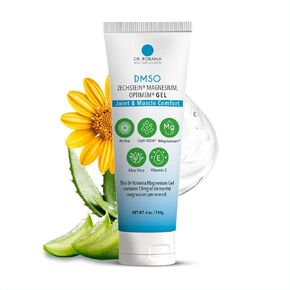 Dr. Robaina DMSO Gel - 99.9% Pure Pharmaceutical Grade | Skin Relief Formula with Zechstein Magnesium, Arnica, Aloe Vera, Vitamin E | Muscle & Joint Comfort | 4 oz | Made in USA