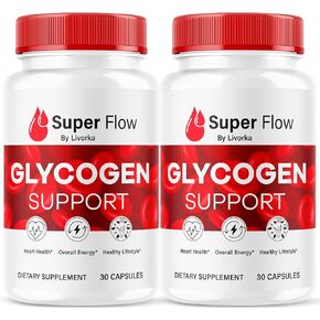 (2 Pack) Super Flow Glycogen - SuperFlow Glycogen Support Capsules, Super Flow, Glycogen Support Super Flow, Official SupperFlow Glycogen Support, Super Flow Glyco Optimizer, 60 Capsules for 2 Months