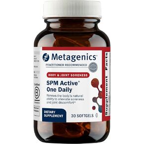 Metagenics SPM نشط واحد يوميًا - ملحق وجع المفاصل* - يشجع على التغذية المهدئة* - يتميز بالجيل القادم من زيت السمك أوميغا - غير المعدلة وراثيا خالية من الغلوتين - 30 ناعمة