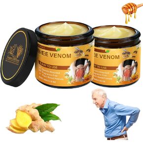 Bee Venom Turmeric Joint Healing Cream, Professional Bee Venom Turmeric Joint and Relief Cream, Bee Venom Joint Relief Gel Specially for Back, Neck, Hands, Knees (2 Pack)