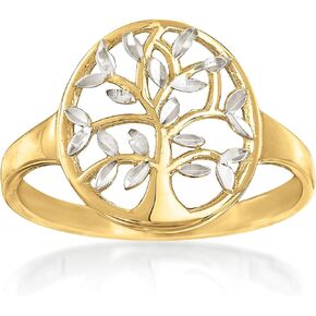 Ross-Simons 14kt 2-Tone Gold Cut-Out Tree Of Life Ring