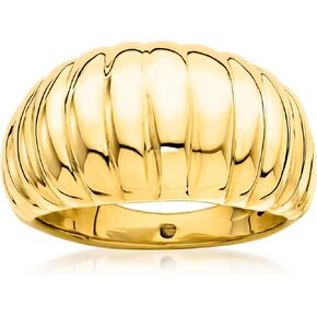Ross-Simons Italian 18kt Yellow Gold Ribbed Dome Ring