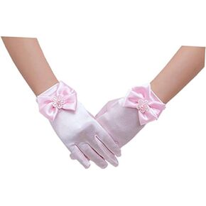 SAFIGLE Flower Girl Lace Gloves Lace Gloves White Short Wrist Girl Gloves Flower Girl Gloves Short