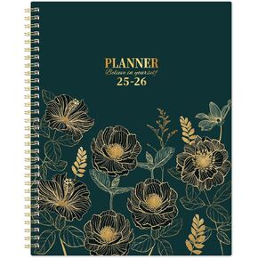 Planner 2025-2026-Planner 2025-2026 مخطط أسبوعي وشهري من يوليو 2025-يونيو 2026 ، المخطط الأكاديمي 2025-2026 ، تصميم الأزهار الأنيق ، 8.5 × 11 "
