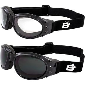 Birdz Eyewear Eagle Red Baron Motorcycle Airsoft Goggles Clear & Super Dark Day Night