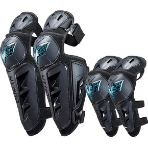 DUHAN Motorcycle Shin Guards 4Pcs Elbow Guard and Knee Pads Adjustable Anti-Slip Motorcycle Protective Gear for Men and Women