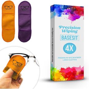Eyeglass Cleaning Cloth, 4 Pack, Eyeglass Cleaning Wipes, Lens Wipes for Eyeglasses, Eye Glasses Cleaner Wipes, Eye Glass Clean Cloths, Eye Glasses Cleaner Cloth (Rose/Green)