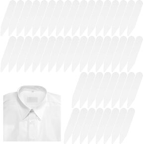 50PCS Dress Shirt Collar Inserts, 2.17" Plastic Collar Stays for Men, Waterproof Invisible Shirt Collar Stays, Durable Shirt Collar Inserts for Men's Dress Shirts (White)