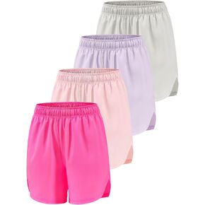 Girls Athletic Shorts with Pockets Running Shorts for Girl,Soccer Short for Kids Teens Basketball Workout