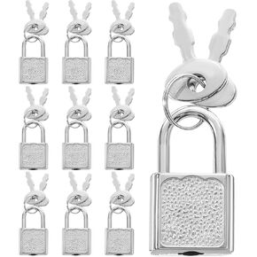 10pcs Mini Cute Diary Padlocks Mini Locks with Keys Small Luggage Locks with Keys Tiny Padlock Silver Suitcase Lock for Jewelry Boxes Travel Backpack Decor