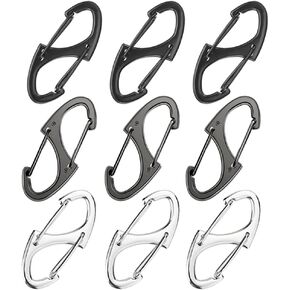 9Pcs Zipper Clip Theft Deterrent, Double Opening Lock Zipper Pull Replacement Clips, Small Carabiner Clips for Bag Luggage Pickpocket Backpack Purse Traveling Camping Suitcase