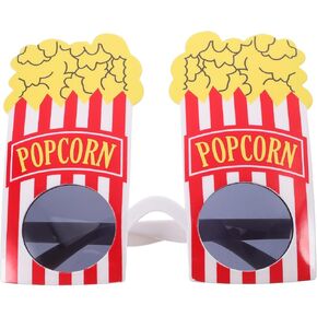 PRETYZOOM Christmas Popcorn Glasses Prop - Funny Eyewear for Adults, Party Favors, Cosplay Accessories, Masquerade, Festival, Multi-Color, 5.90x4.72x4.72 Inches
