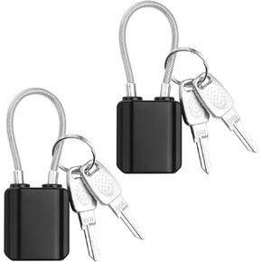 YAODHAOD Luggage Locks with Keys, Mini Size Cable Locks with Keys for Travel Suitcase Locks Padlock Apply to Locker Lock, Suitcase, Carry On, Backpack, Laptop Bag (2PCS)