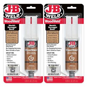 J-B Weld Woodweld المحقنة ، تان خفيف ، 25 مل 2 عبوة