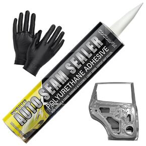Seam Seam Seam Seawer Automotive ، Faintable Quick Auto Auto Seam Seam ، حشو جسم البولي يوريثان المتين والمرن للسيارات والشاحنات والروس والأسطح المعدنية الأخرى (10.5 أوقية أبيض)