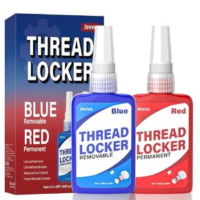 قفل الخيط الأزرق والأحمر ، 50mLx2 خزانة الخيط متوسطة وقوة عالية ، قفل ضيقة threadlock للمكسرات ، البراغي ، السحابات والمعادن ، ضد التخفيف والتسرب