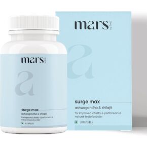 mars by GHC Natural Surge Max Capsules (60 Count) | Powered with Shilajit, Safed Musli & Gokshura | Supports Overall Well-Being | Good Health Company