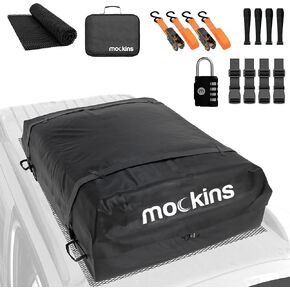 Mockins 25 cuft bag bactop rooftop bag | 60 "x43" x17 "All-Weather Vinyl Car Bag bage w/mat ، straps & door hooks | Top Carrier for Oper with Strow Rack
