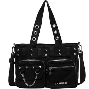 Steampunk Goth Messenger Bag, Fashion Punk Gothic Shoulder Bag