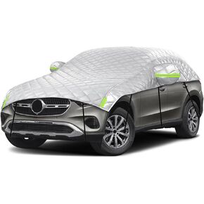Hail Car Cover for SUV 180-201 Inches Long, 4-Layer Thickened Cotton Fabric Cover Protector, Custom Fit Folding Sun Shade Protection Blocker Windshield Cover