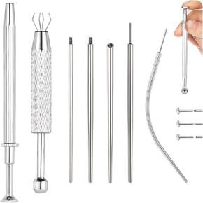 BodyAce 14G 16G 18G 20G Piercing Taper Ball Grabber Tool Stainless Steel Assistant Tools for Changing Jewelry Threadless Insertion Pin Screw On Body Piercings Kit for Ear/Nose/Navel/Lip