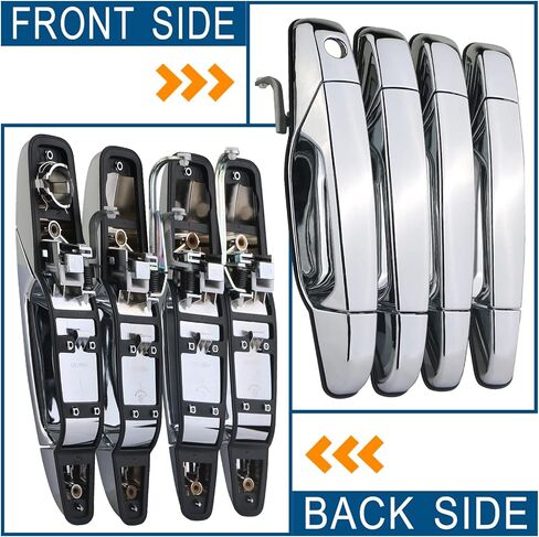 APPERFiT Exterior Door Handle (Upgraded) Chrome Compatible with 2007-2013 Chevy Chevrolet Silverado Suburban Tahoe Avalanche, GMC Sierra Yukon, Cadillac Escalade Replaces 22738721 22738722 22738725 in Saudi Arabia