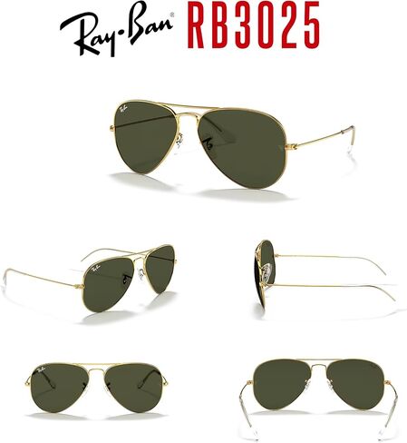 Ray-Ban RB3025 Metal Aviator Sunglasses For Men For Women + BUNDLE with Designer iWear Eyewear Care Kit in Saudi Arabia