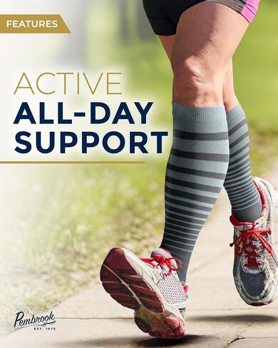 Pembrook Bamboo Viscose Light Compression Socks - 3 أزواج | 8-15 مم زئبق الجوارب ضغط | جوارب دعم راحة عالية الركبة in Kuwait