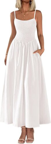 Prettygarden للسيدات 2025 الصيف Maxi Dresses Beach Sundress غير الرسمي حزام السباغيتي in Kuwait