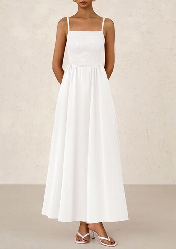 Prettygarden للسيدات 2025 الصيف Maxi Dresses Beach Sundress غير الرسمي حزام السباغيتي in Kuwait