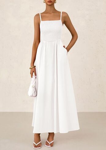 Prettygarden للسيدات 2025 الصيف Maxi Dresses Beach Sundress غير الرسمي حزام السباغيتي in Kuwait