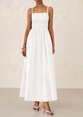 Prettygarden للسيدات 2025 الصيف Maxi Dresses Beach Sundress غير الرسمي حزام السباغيتي in Kuwait