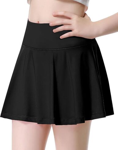 تنورة تنس للفتيات، شورت رياضي للجري للأطفال في سن المراهقة، تنورة جولف عالية الخصر مع جيوب للتمرين الكاجوال in Kuwait