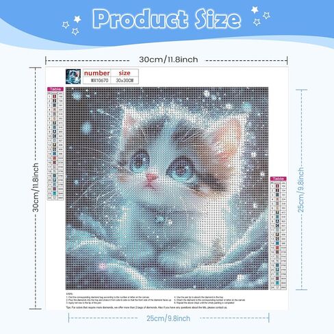 مجموعات الطلاء Newenmo Cat Diamonds للبالغين المبتدئين ، DIY 5D Point Diamond Art Paint مع الماس الدائري ، الحفر الكاملة Gem Art Cat Diamonds Art Painting for Home Wall Decor in Kuwait