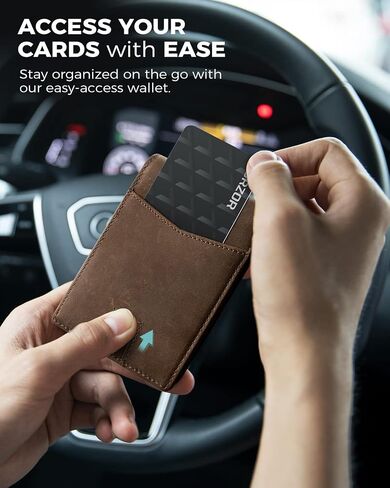 LORZOR AirTag* Wallet Mens Wallet with AirTag Holder, Air Tag Wallet Card Holder Full Grain Leather RFID Blocking Bifold Gifts for Men in Kuwait