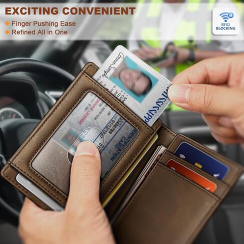 BULLIANT Slim Wallet For Men 12Cards,Easy Leather Wallet Card Holder Money Clip With Simplified Bill Folder&Magnetic Closure -RFID Blocking in Saudi Arabia