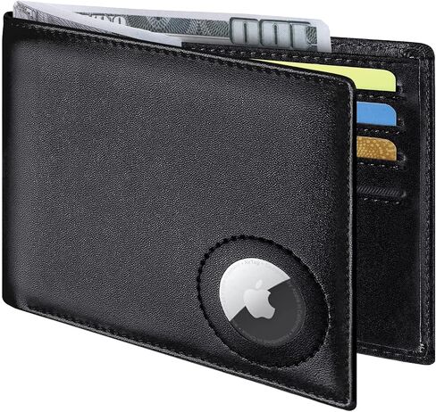Slim Leather Wallet for Men Airtag Hidden, Large Bifold Mens Wallet RFID Blocking with ID Windows, Credit Card Holder for Men Wallet in Saudi Arabia