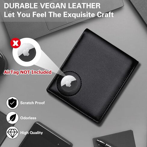 Slim Leather Wallet for Men Airtag Hidden, Large Bifold Mens Wallet RFID Blocking with ID Windows, Credit Card Holder for Men Wallet in Saudi Arabia