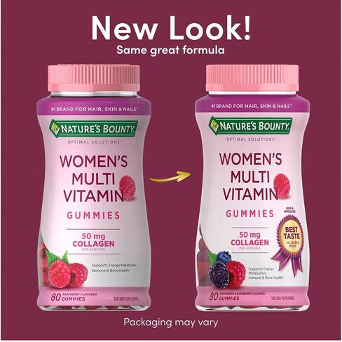 حلول Nature's Bounty Optimal Multivitamin ، دعم الطاقة المناعية والخلوية ، صحة العظام ، نكهة التوت ، 80 لعبة ، 40 حصة in Kuwait