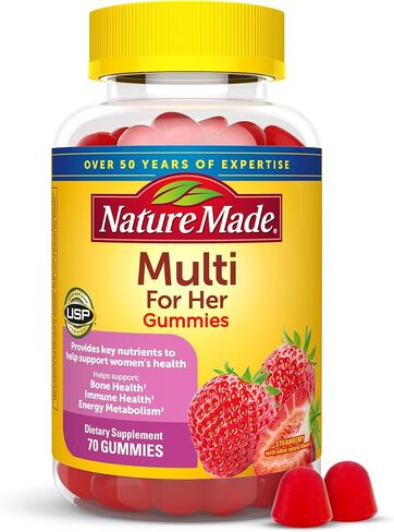 Nature Made Multivitamin For Her, Womens Multivitamin for Daily Nutritional Support, Multivitamin for Women, 70 Gummies, 35 Day Supply in Saudi Arabia
