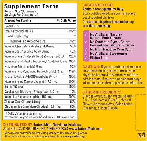 Nature Made Multivitamin For Her, Womens Multivitamin for Daily Nutritional Support, Multivitamin for Women, 70 Gummies, 35 Day Supply in Saudi Arabia