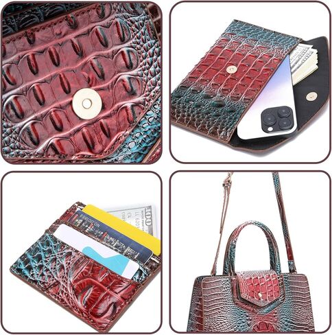 Women Embossed Pattern Satchel Handbags Wallet 3 pcs Set Crossbody Tote Top Handle Vegan Leather Ladies Bag in Kuwait