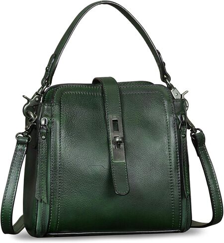 Genuine Leather Handbag for Women Vintage Handmade Satchel Crossbody Purse with Removable Top-Handle Strap in Saudi Arabia