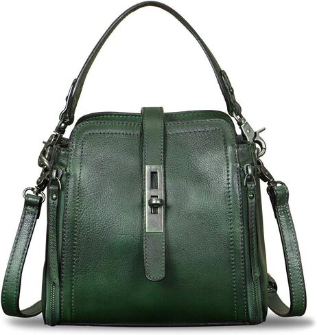 Genuine Leather Handbag for Women Vintage Handmade Satchel Crossbody Purse with Removable Top-Handle Strap in Saudi Arabia