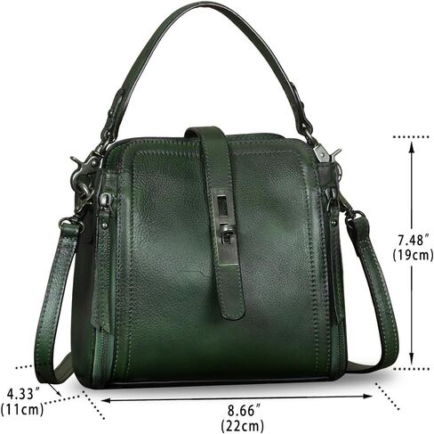 Genuine Leather Handbag for Women Vintage Handmade Satchel Crossbody Purse with Removable Top-Handle Strap in Saudi Arabia