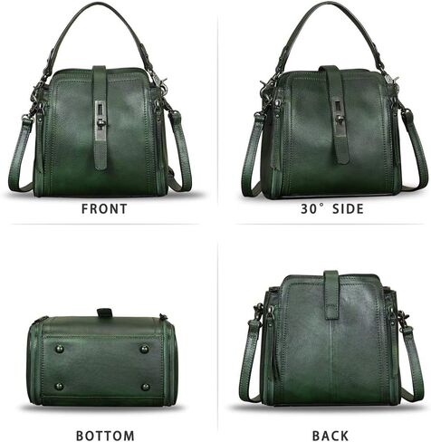 Genuine Leather Handbag for Women Vintage Handmade Satchel Crossbody Purse with Removable Top-Handle Strap in Saudi Arabia