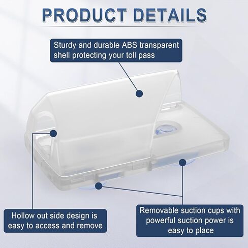 JUSTTOP EZ Pass Holder with Powerful Suction Cups for Windshield,Secure Your Toll Pass with Our EZ Pass Holder for Windshield,Only Fits EZ Pass Mini/Ipass,Clear,1 Pack in Saudi Arabia