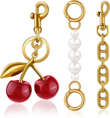 Cherry Bag Charms Cute Key Chains Cherry Purse Charms for Handbags, Metal Cherry Keychain Purse Gifts for Women in Saudi Arabia