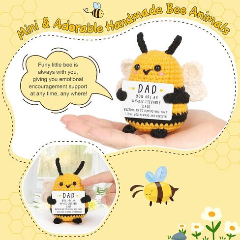 LEJIAJINW Thank You Teachers Appreciaiton Gifts for Women Men, Inspirational Cheer Up Positive Message Gift for Mom Mothers Day Grandma Mother's Day Sister Friends Crochet Bee Cute Collectible Doll in Kuwait