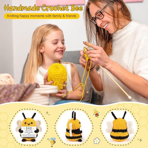 LEJIAJINW Thank You Teachers Appreciaiton Gifts for Women Men, Inspirational Cheer Up Positive Message Gift for Mom Mothers Day Grandma Mother's Day Sister Friends Crochet Bee Cute Collectible Doll in Kuwait